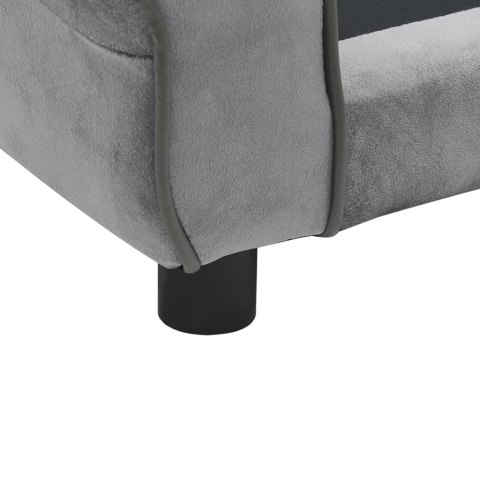 Sofa dla psa, szara, 72x45x30 cm, pluszowa