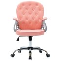 Obrotowe krzesło biurowe, różowe, sztuczna skóra