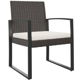 Ogrodowe krzesła stołowe, 2 szt., brązowe, rattan PP