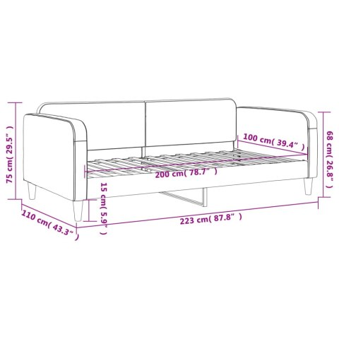 Sofa z funkcją spania, czarna, 100x200 cm, obita tkaniną