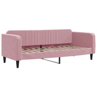 Sofa z funkcją spania, różowa, 80x200 cm, obita aksamitem