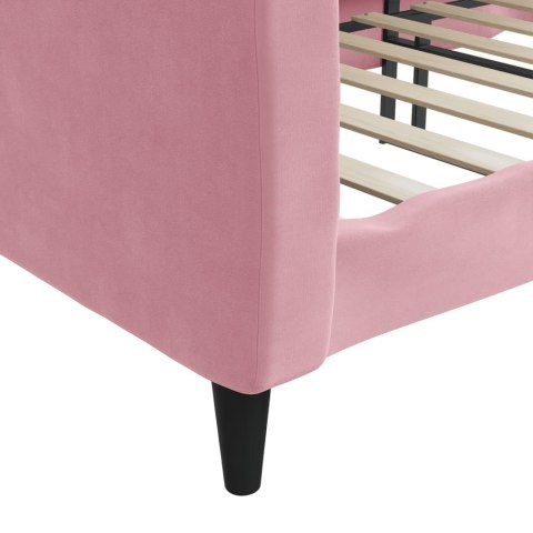 Sofa z funkcją spania, różowa, 80x200 cm, obita aksamitem