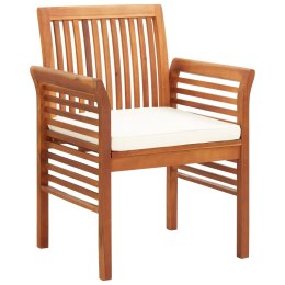 Krzesło ogrodowe z poduszką, lite drewno akacjowe