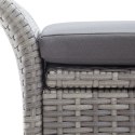 Ławka ze schowkiem i poduszką, szara, 138 cm, polirattan