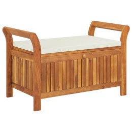 Ogrodowa ławka ze schowkiem i poduszką, 91 cm, drewno akacjowe