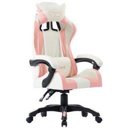 Fotel dla gracza, różowy, sztuczna skóra