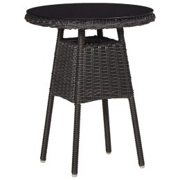 2 krzesła ogrodowe ze stolikiem, polirattan, czarne