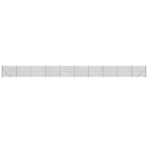 Ogrodzenie z siatki, ze stopami słupków, antracytowe, 2,2x25 m