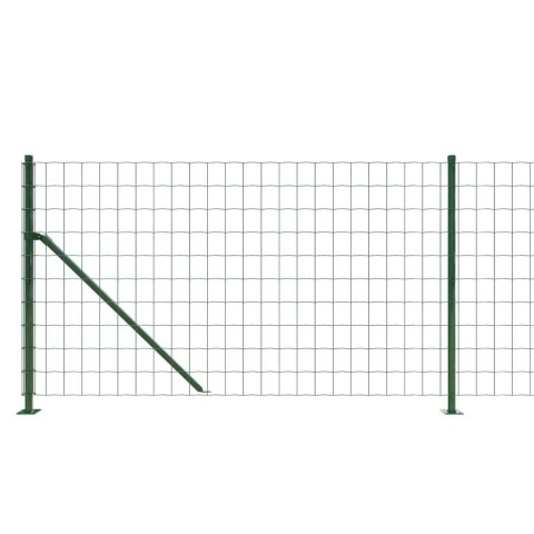 Ogrodzenie z siatki, ze stopami słupków, zielone, 1x10 m