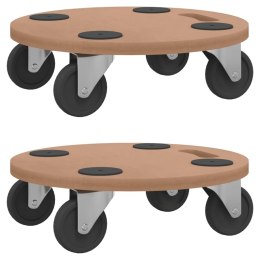 Wózki platformowe, 2 szt., okrągłe, materiał drewnopochodny