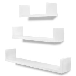 3 półki w kształcie litery U, białe