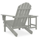 Krzesło ogrodowe Adirondack ze stolikiem, drewno jodłowe, szare