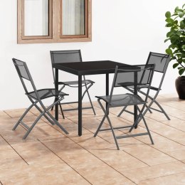 Składane krzesła ogrodowe, 4 szt., czarne, stal i textilene