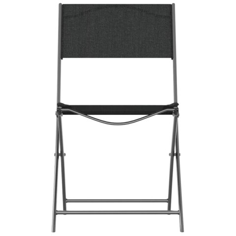 Składane krzesła ogrodowe, 4 szt., czarne, stal i textilene