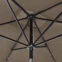 Parasol z lampkami LED, na stalowym słupku, kolor taupe, 2x3 m