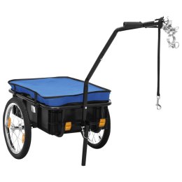 Przyczepa rowerowa/wózek ręczny 155x60x83 cm stalowa, niebieska