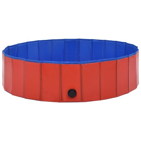 Składany basen dla psa, czerwony, 120 x 30 cm, PVC
