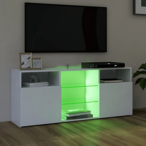 Szafka TV z oświetleniem LED, biała, 120x30x50 cm