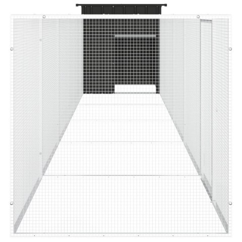 Klatka dla kurcząt, antracyt, 600x91x100 cm, galwanizowana stal