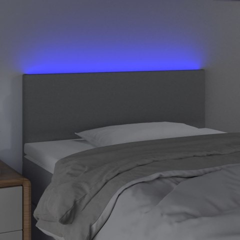 Zagłówek do łóżka z LED, jasnoszary, 100x5x78/88 cm, tkanina