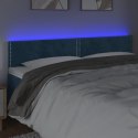 Zagłówek do łóżka, ciemnoniebieski, 200x5x78/88 cm, aksamit