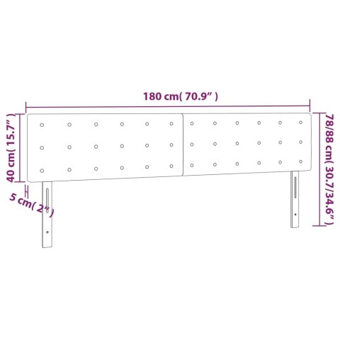 Zagłówek do łóżka z LED, biały, 180x5x78/88 cm, sztuczna skóra