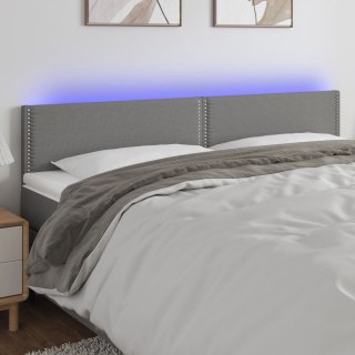 Zagłówek do łóżka z LED, ciemnoszary, 160x5x78/88 cm, tkanina