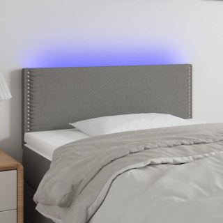 Zagłówek do łóżka z LED, ciemnoszary, 80x5x78/88 cm, tkanina