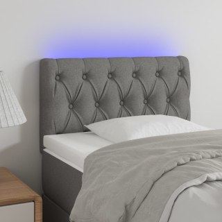 Zagłówek do łóżka z LED, ciemnoszary, 80x7x78/88 cm, tkanina