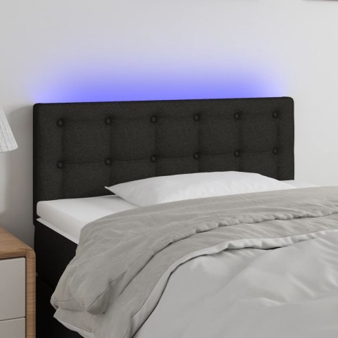 Zagłówek do łóżka z LED, czarny, 100x5x78/88 cm, tkanina