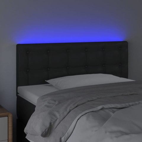 Zagłówek do łóżka z LED, czarny, 80x5x78/88 cm, sztuczna skóra