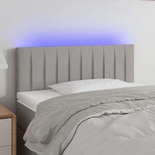 Zagłówek do łóżka z LED, jasnoszary, 80x5x78/88 cm, tkanina