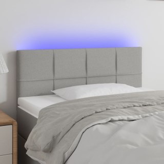 Zagłówek do łóżka z LED, jasnoszary, 90x5x78/88 cm, tkanina