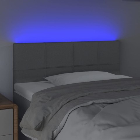 Zagłówek do łóżka z LED, jasnoszary, 90x5x78/88 cm, tkanina