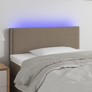 Zagłówek do łóżka z LED, taupe, 100x5x78/88 cm, tkanina