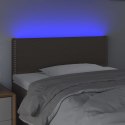 Zagłówek do łóżka z LED, taupe, 90x5x78/88 cm, tkanina