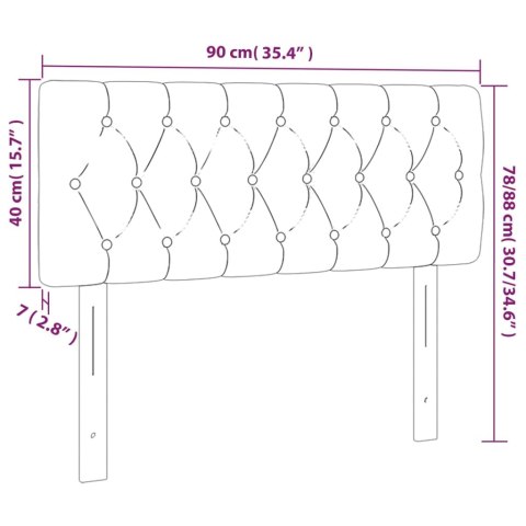 Zagłówek do łóżka z LED, zielony, 90x7x78/88 cm, tkanina