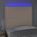 Zagłówek do łóżka, cappuccino, 80x5x118/128 cm, sztuczna skóra