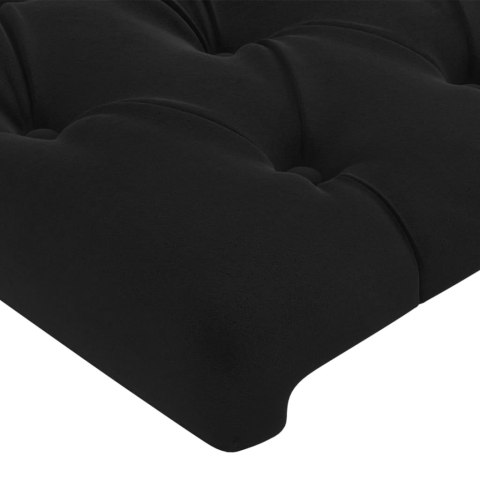 Zagłówek do łóżka z LED, czarny, 100x7x118/128 cm, aksamit