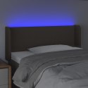 Zagłówek do łóżka z LED, taupe, 83x16x78/88 cm, tkanina