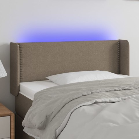 Zagłówek do łóżka z LED, taupe, 93x16x78/88 cm, tkanina