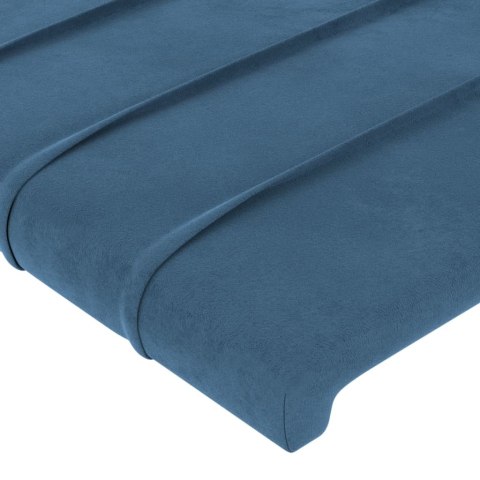 Zagłówek do łóżka z LED ciemnoniebieski, 203x16x118/128 cm