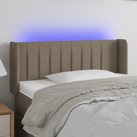 Zagłówek do łóżka z LED, taupe, 103x16x78/88 cm, tkanina