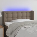 Zagłówek do łóżka z LED, taupe, 83x16x78/88 cm, tkanina