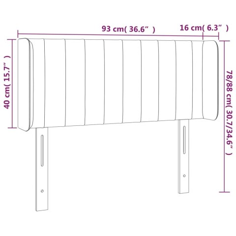 Zagłówek do łóżka z LED, zielony, 93x16x78/88 cm, tkanina