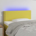 Zagłówek do łóżka z LED, zielony, 80x5x78/88 cm, tkanina