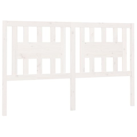 Wezgłowie łóżka, białe, 156x4x100 cm, lite drewno sosnowe