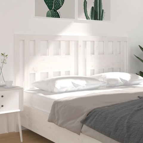 Wezgłowie łóżka, białe, 156x4x100 cm, lite drewno sosnowe
