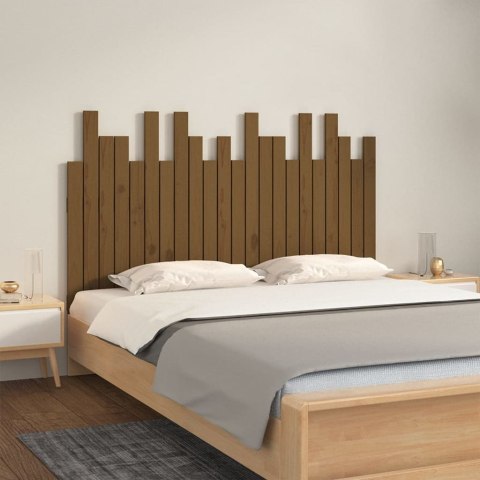 Wezgłowie łóżka, miodowy brąz, 140x3x80 cm, lite drewno sosnowe