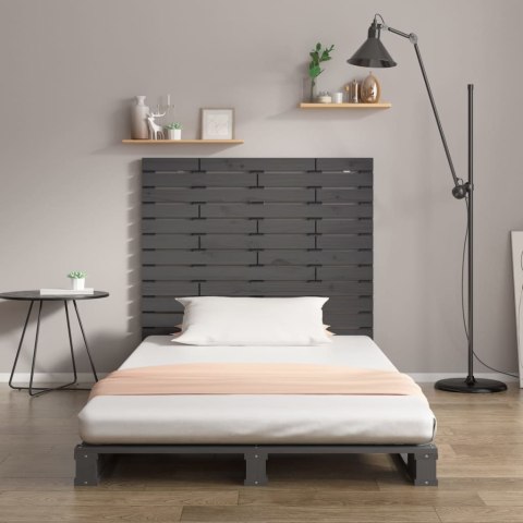 Wezgłowie łóżka, szare, 141x3x91,5 cm, lite drewno sosnowe